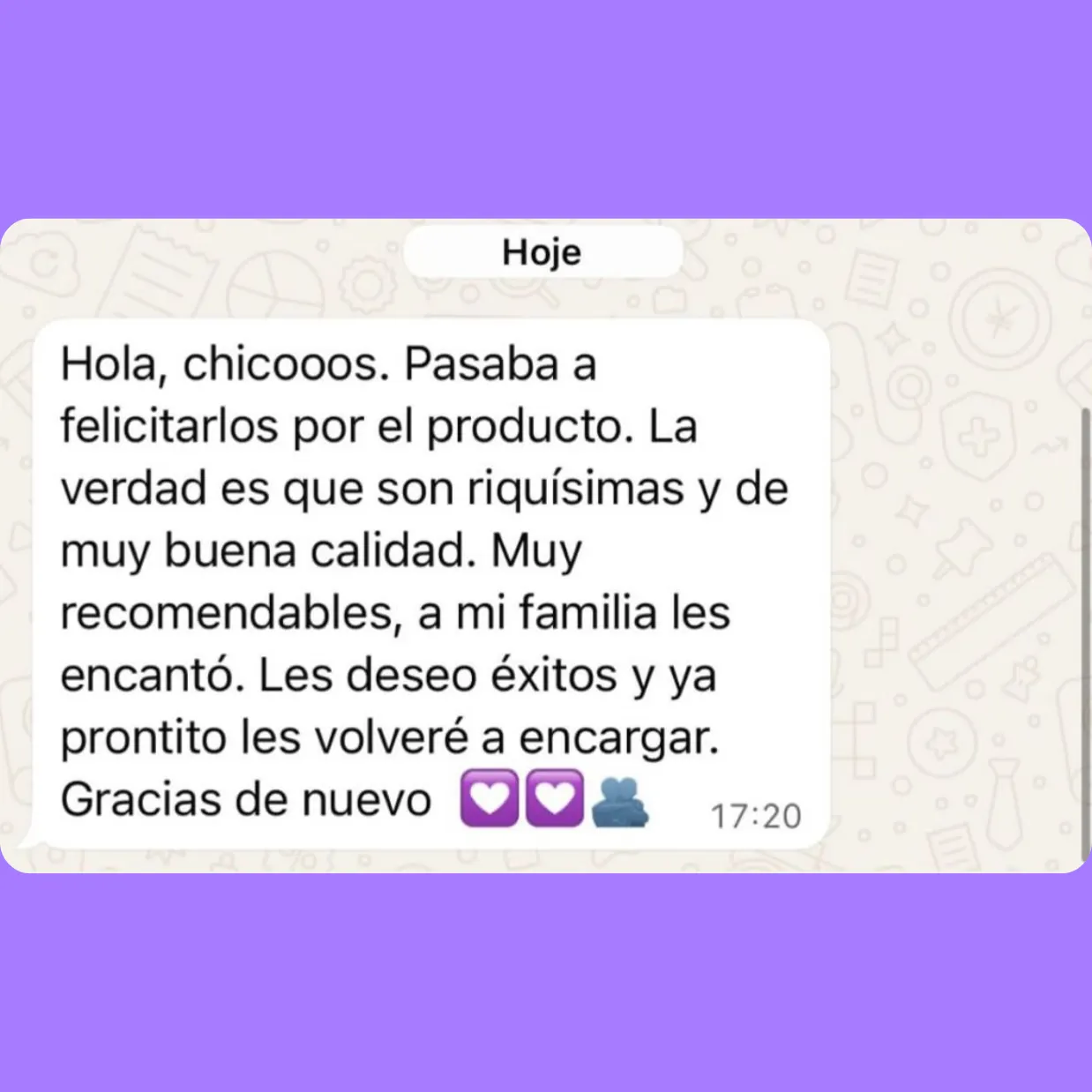 Cliente satisfecha con el ebook Crush Cookies